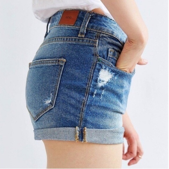 BDG Pants - BDG Slightly Distressed Cuffed Shorts